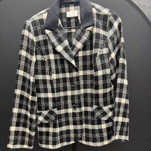 Kathie Lee Plaid Tweed Blazer